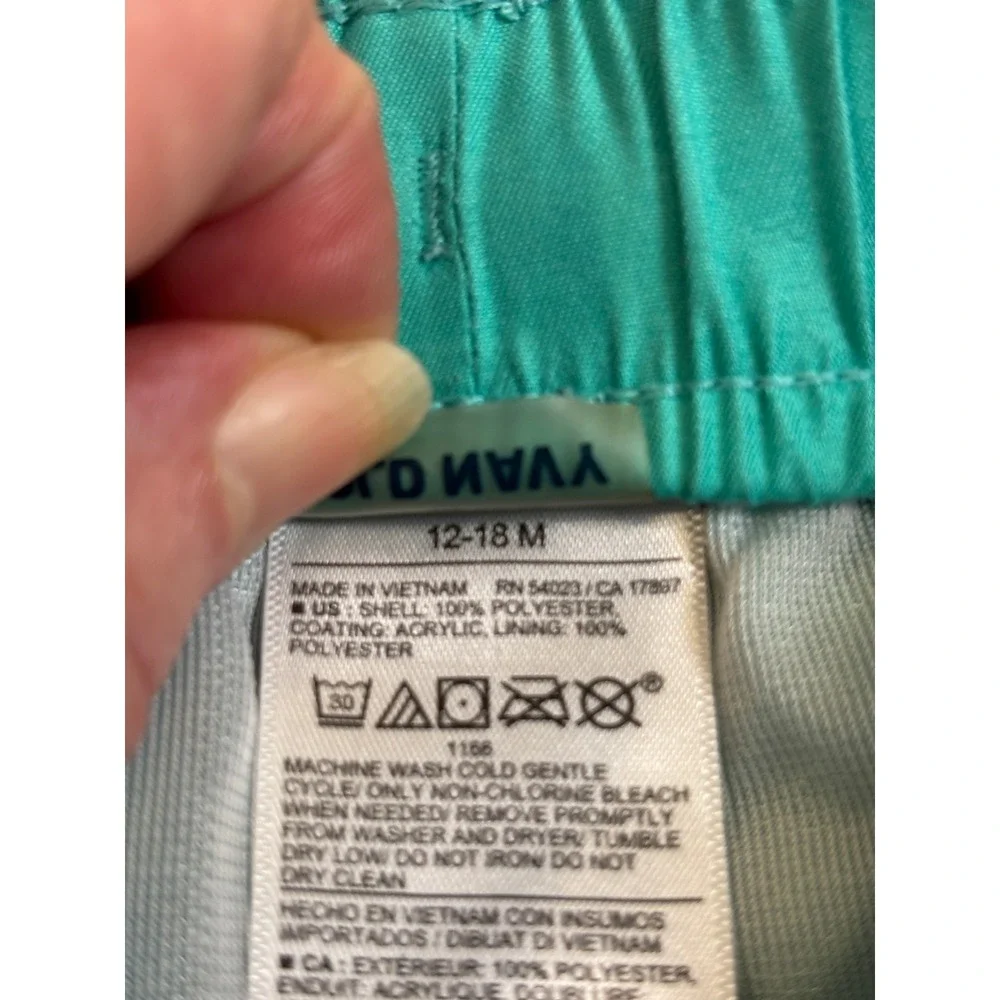 Old Navy Boys Teal Green Swim Trunks Mesh Lined Board Shorts 12-18‎ Months